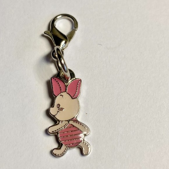 Vintage Disney Piglet Pooh Charm Lot of 3 Charms Purse Zipper Pull Clip On - Picture 3 of 6